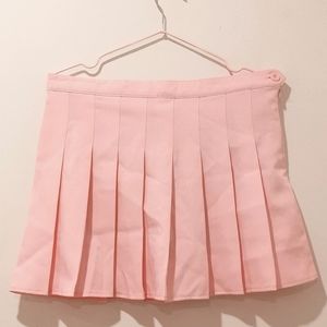 Pink Pleated Women's Skirt